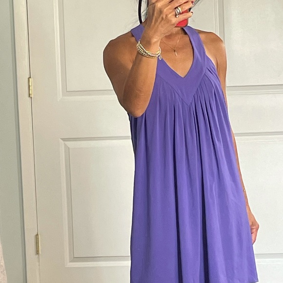 Alice+Olivia Purple Silk Racerback Mini Dress S - Picture 2 of 11